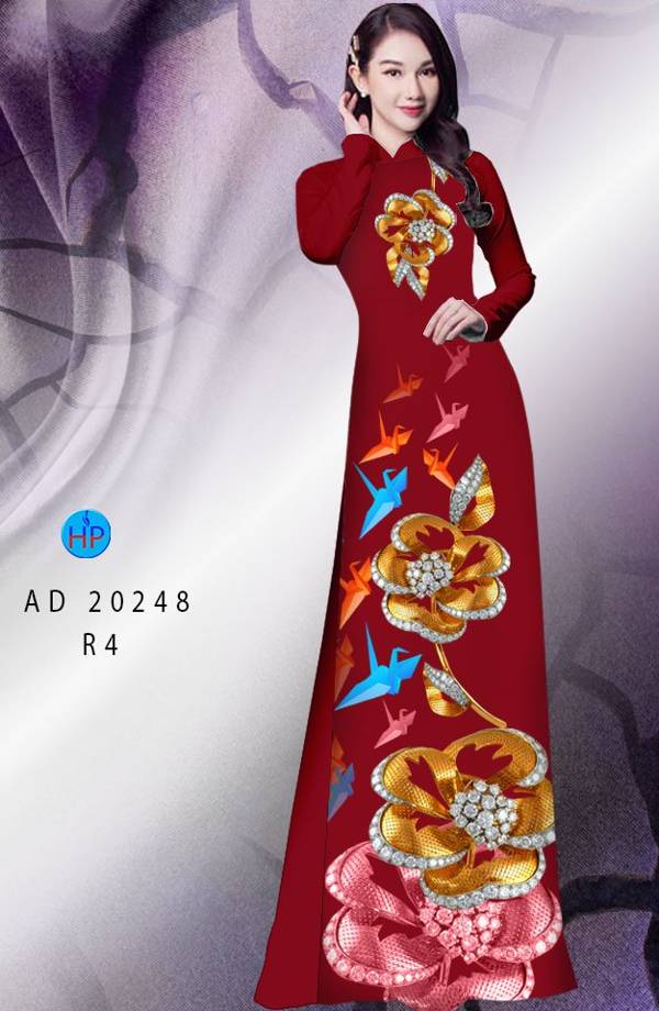 Vải Áo Dài Hoa In 3D Mới Ra AD 20248 42 Vải Áo Dài Hoa In 3D Mới Ra AD 20248