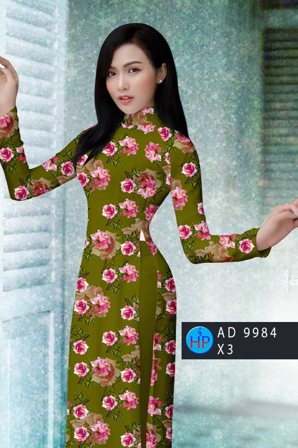 Vải Áo Dài Hoa Hồng Đều Mới Ra AD 9984 37 Vải Áo Dài Hoa Hồng Đều Mới Ra AD 9984