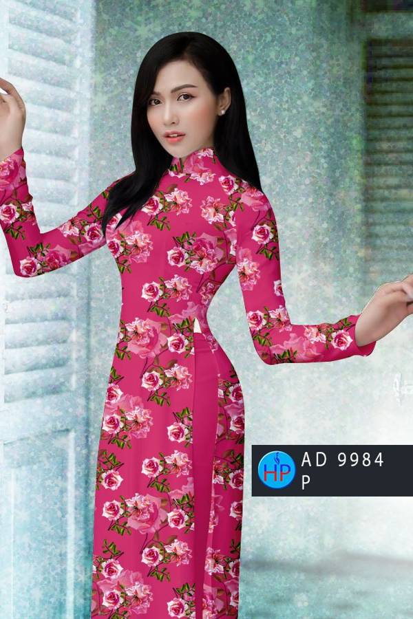 Vải Áo Dài Hoa Hồng Đều Mới Ra AD 9984 39 Vải Áo Dài Hoa Hồng Đều Mới Ra AD 9984