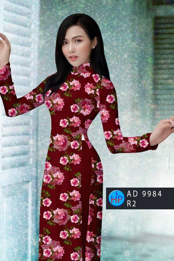 Vải Áo Dài Hoa Hồng Đều Mới Ra AD 9984 38 Vải Áo Dài Hoa Hồng Đều Mới Ra AD 9984