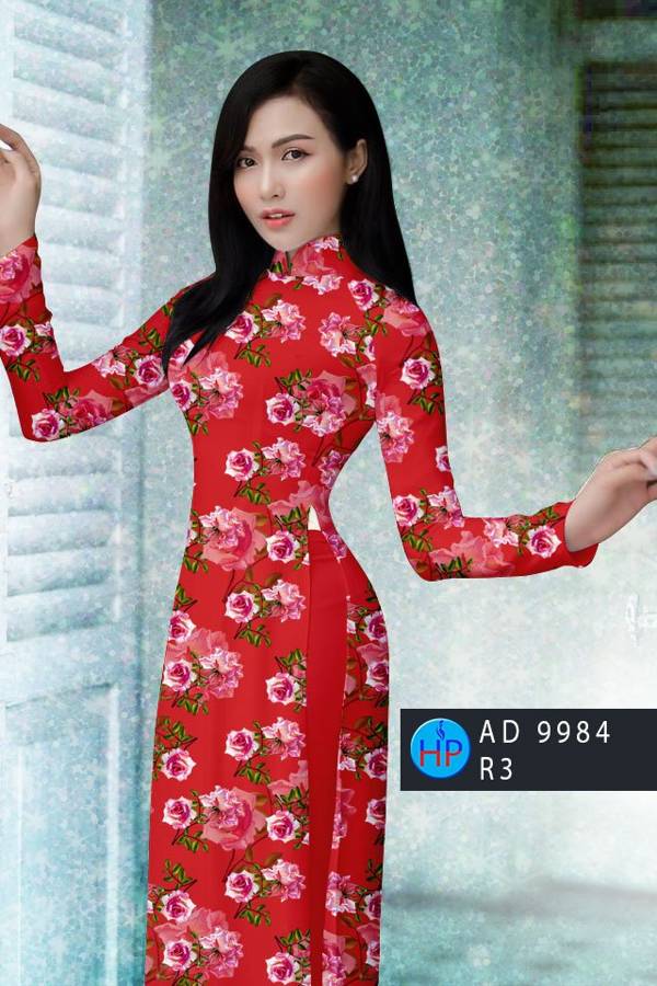 Vải Áo Dài Hoa Hồng Đều Mới Ra AD 9984 40 Vải Áo Dài Hoa Hồng Đều Mới Ra AD 9984