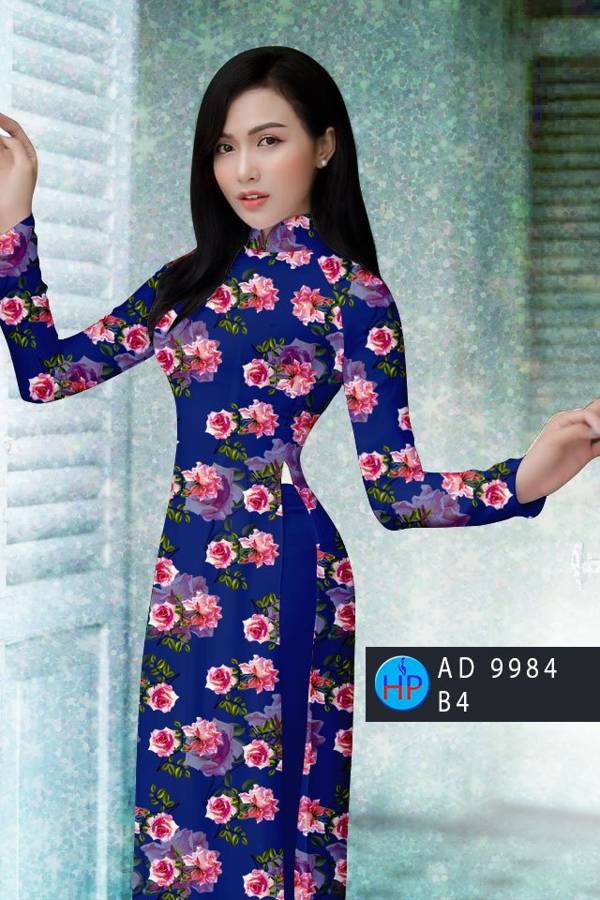 Vải Áo Dài Hoa Hồng Đều Mới Ra AD 9984 42 Vải Áo Dài Hoa Hồng Đều Mới Ra AD 9984