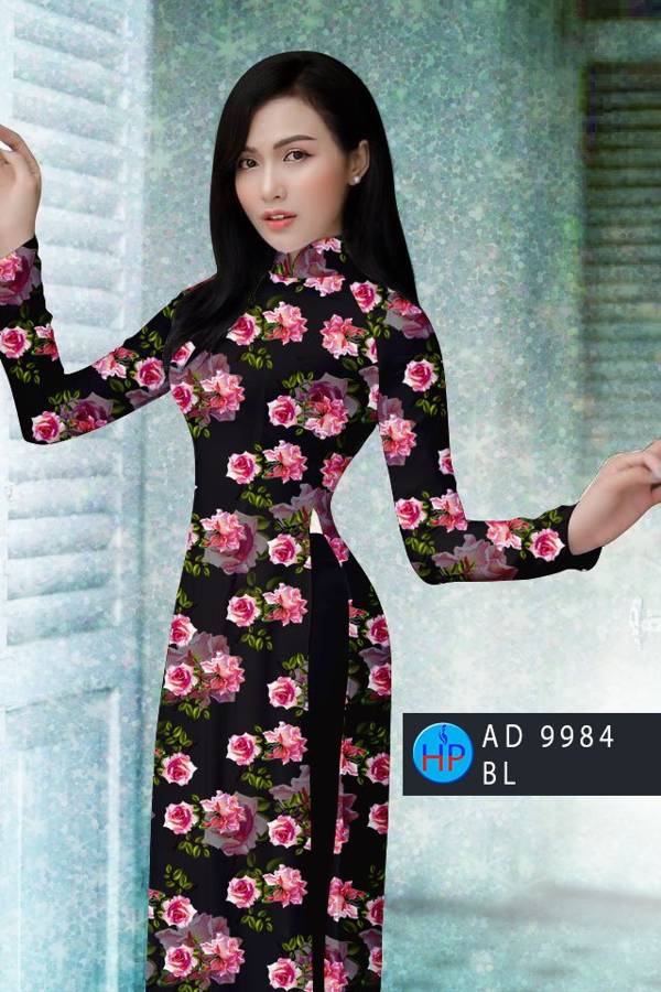 Vải Áo Dài Hoa Hồng Đều Mới Ra AD 9984 44 Vải Áo Dài Hoa Hồng Đều Mới Ra AD 9984