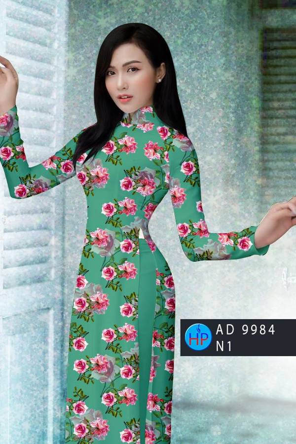 Vải Áo Dài Hoa Hồng Đều Mới Ra AD 9984 46 Vải Áo Dài Hoa Hồng Đều Mới Ra AD 9984