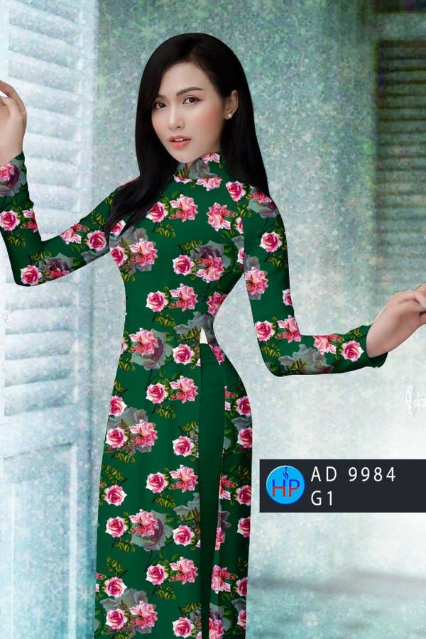 Vải Áo Dài Hoa Hồng Đều Mới Ra AD 9984 45 Vải Áo Dài Hoa Hồng Đều Mới Ra AD 9984
