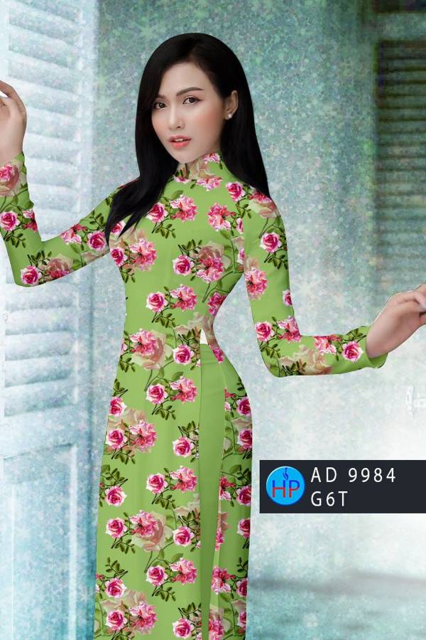 Vải Áo Dài Hoa Hồng Đều Mới Ra AD 9984 47 Vải Áo Dài Hoa Hồng Đều Mới Ra AD 9984
