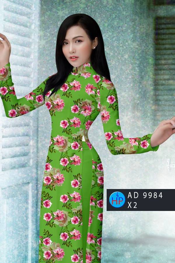 Vải Áo Dài Hoa Hồng Đều Mới Ra AD 9984 51 Vải Áo Dài Hoa Hồng Đều Mới Ra AD 9984