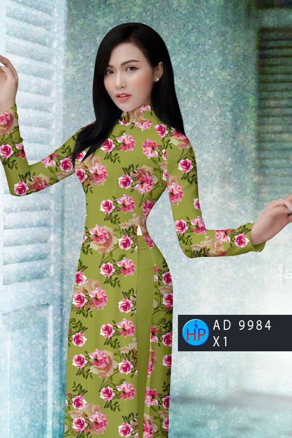 Vải Áo Dài Hoa Hồng Đều Mới Ra AD 9984 52 Vải Áo Dài Hoa Hồng Đều Mới Ra AD 9984