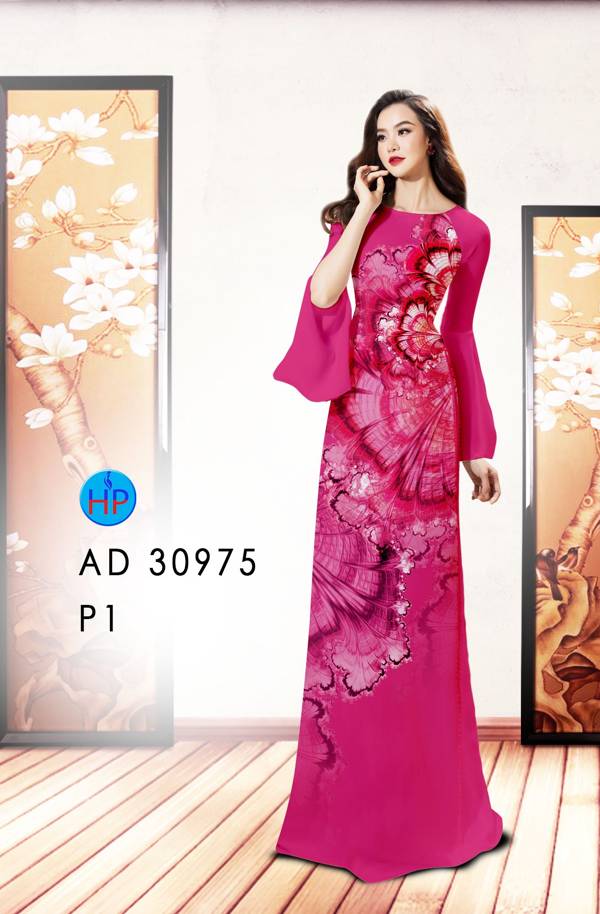 Vải Áo Dài Hoa In 3D Kiểu Mới AD 30975 42 Vải Áo Dài Hoa In 3D Kiểu Mới AD 30975