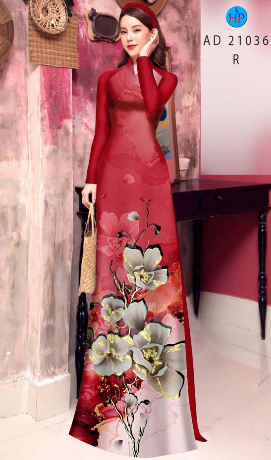 Vải Áo Dài Hoa In 3D Mới Ra AD 21036 41 Vải Áo Dài Hoa In 3D Mới Ra AD 21036