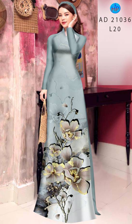 Vải Áo Dài Hoa In 3D Mới Ra AD 21036 48 Vải Áo Dài Hoa In 3D Mới Ra AD 21036