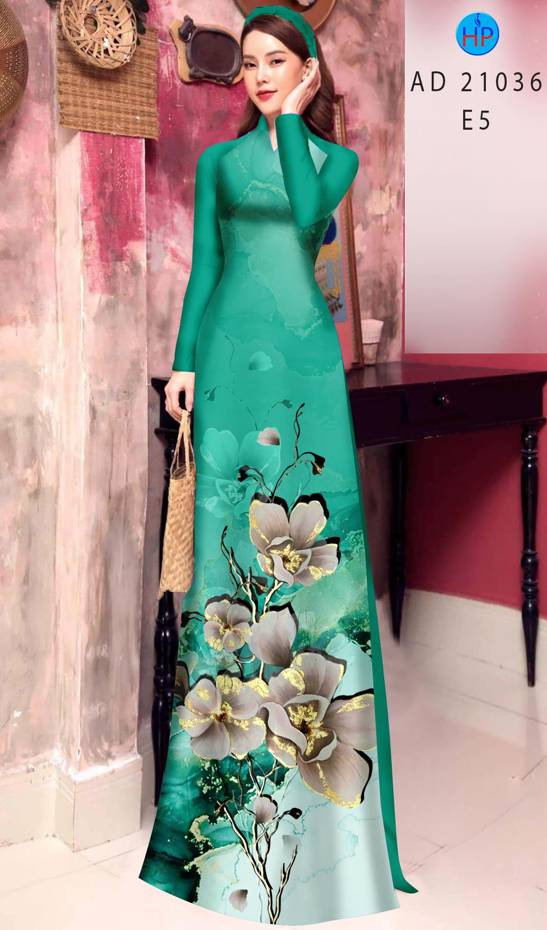 Vải Áo Dài Hoa In 3D Mới Ra AD 21036 51 Vải Áo Dài Hoa In 3D Mới Ra AD 21036