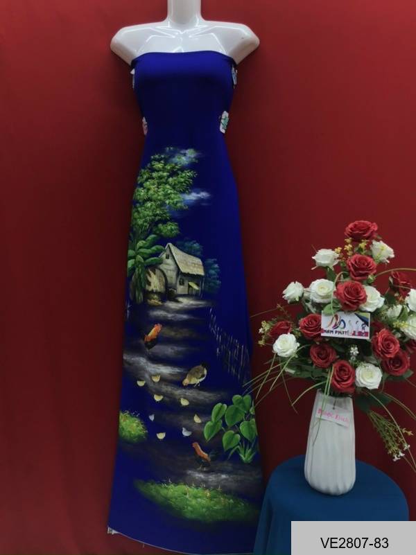 Vải Áo Dài Thái Tuấn Vẽ Phong Cảnh Thiết Kế 2021 AD VE2807_84