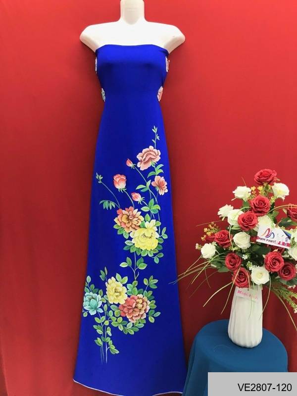 Vải Áo Dài Thái Tuấn Vẽ Hoa Đẹp Độc Đáo AD VE2807_119 9 Vải Áo Dài Thái Tuấn Vẽ Hoa Đẹp Độc Đáo AD VE2807_119