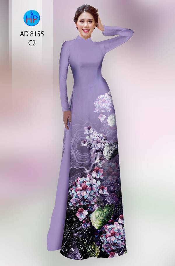 Vải Áo Dài Hoa In 3D Độc Đáo AD 8155 44 Vải Áo Dài Hoa In 3D Độc Đáo AD 8155