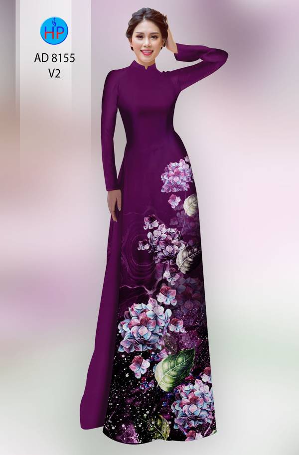 Vải Áo Dài Hoa In 3D Độc Đáo AD 8155 54 Vải Áo Dài Hoa In 3D Độc Đáo AD 8155