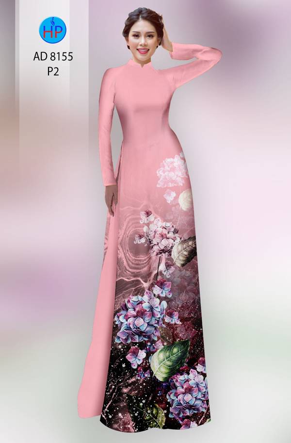 Vải Áo Dài Hoa In 3D Độc Đáo AD 8155 55 Vải Áo Dài Hoa In 3D Độc Đáo AD 8155