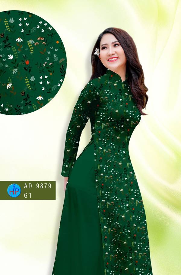 Vải Áo Dài Hoa Nhí Mới Ra AD 9879 39 Vải Áo Dài Hoa Nhí Mới Ra AD 9879