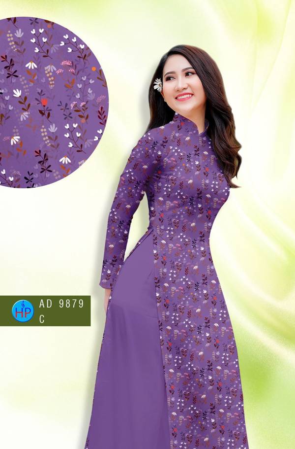 Vải Áo Dài Hoa Nhí Mới Ra AD 9879 37 Vải Áo Dài Hoa Nhí Mới Ra AD 9879
