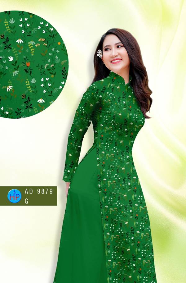 Vải Áo Dài Hoa Nhí Mới Ra AD 9879 38 Vải Áo Dài Hoa Nhí Mới Ra AD 9879