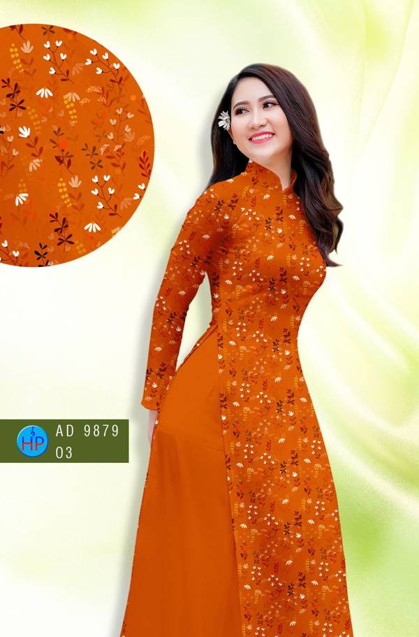 Vải Áo Dài Hoa Nhí Mới Ra AD 9879 41 Vải Áo Dài Hoa Nhí Mới Ra AD 9879