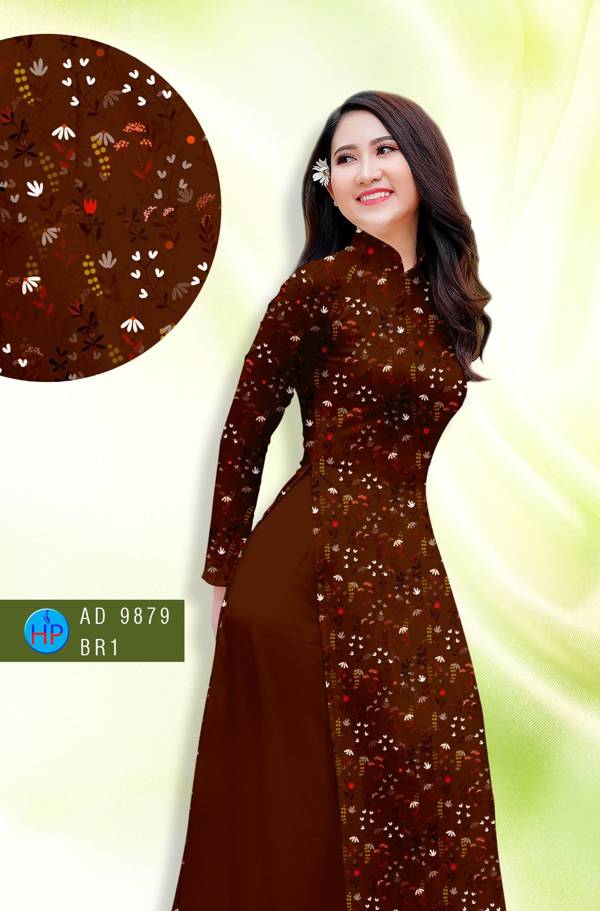 Vải Áo Dài Hoa Nhí Mới Ra AD 9879 40 Vải Áo Dài Hoa Nhí Mới Ra AD 9879