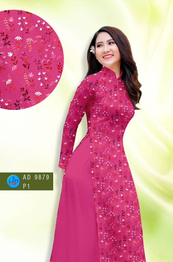 Vải Áo Dài Hoa Nhí Mới Ra AD 9879 42 Vải Áo Dài Hoa Nhí Mới Ra AD 9879
