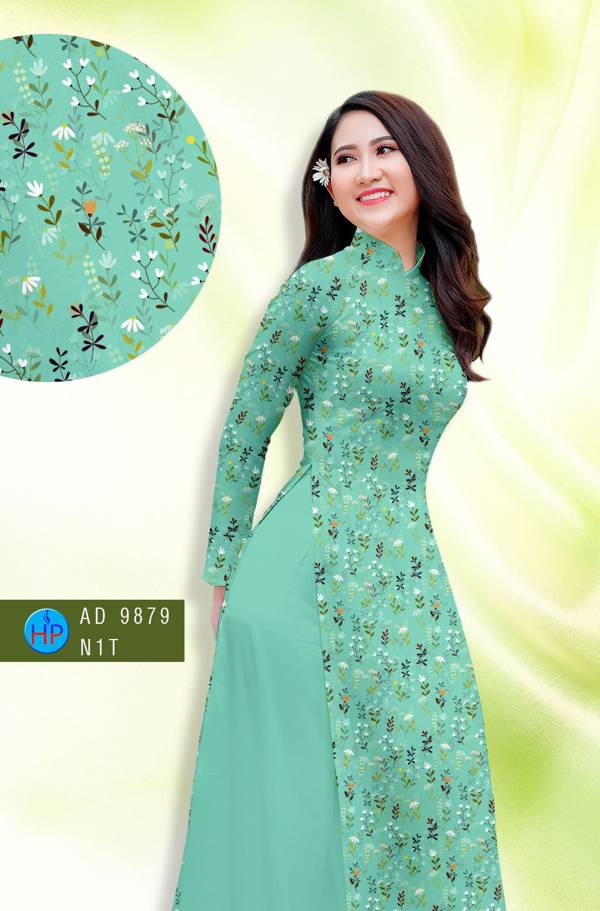 Vải Áo Dài Hoa Nhí Mới Ra AD 9879 44 Vải Áo Dài Hoa Nhí Mới Ra AD 9879