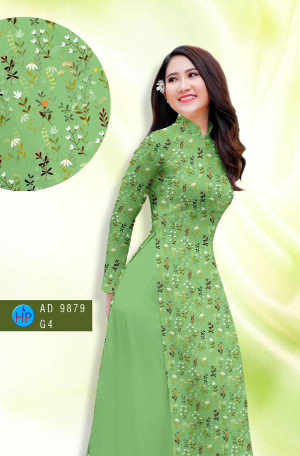 Vải Áo Dài Hoa Nhí Mới Ra AD 9879 46 Vải Áo Dài Hoa Nhí Mới Ra AD 9879