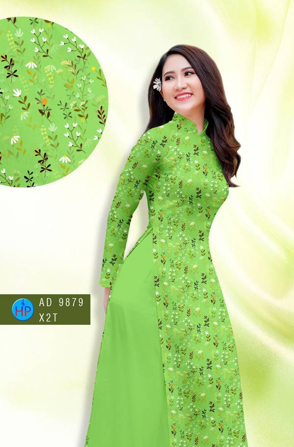 Vải Áo Dài Hoa Nhí Mới Ra AD 9879 45 Vải Áo Dài Hoa Nhí Mới Ra AD 9879