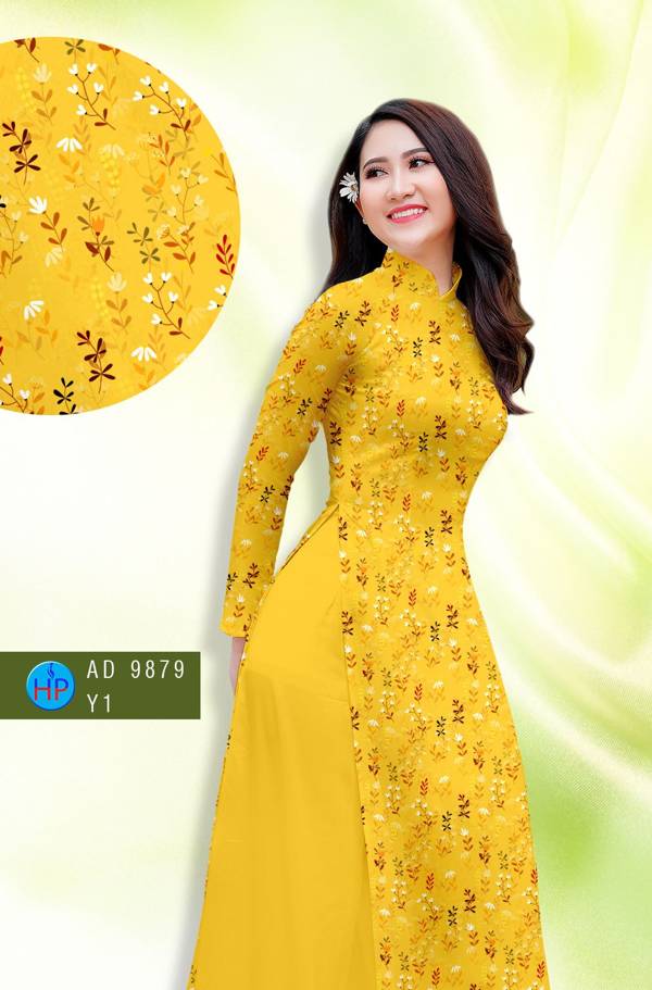 Vải Áo Dài Hoa Nhí Mới Ra AD 9879 47 Vải Áo Dài Hoa Nhí Mới Ra AD 9879