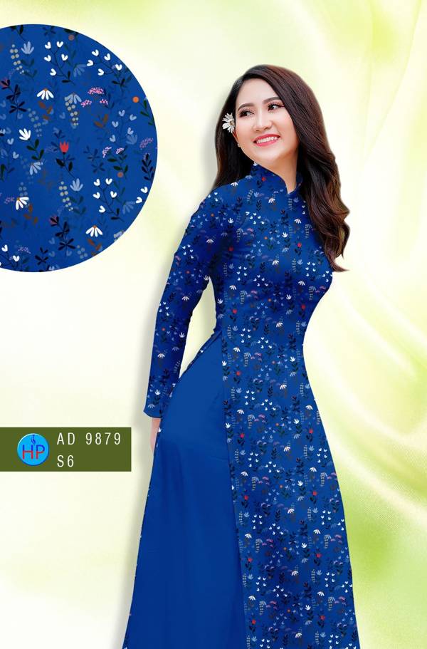 Vải Áo Dài Hoa Nhí Mới Ra AD 9879 49 Vải Áo Dài Hoa Nhí Mới Ra AD 9879