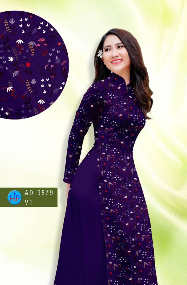 Vải Áo Dài Hoa Nhí Mới Ra AD 9879 48 Vải Áo Dài Hoa Nhí Mới Ra AD 9879