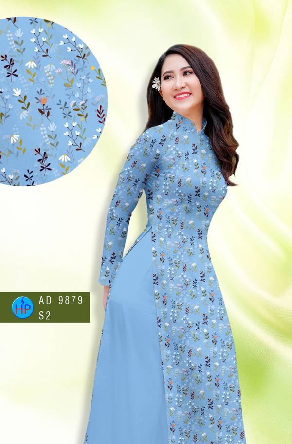 Vải Áo Dài Hoa Nhí Mới Ra AD 9879 50 Vải Áo Dài Hoa Nhí Mới Ra AD 9879