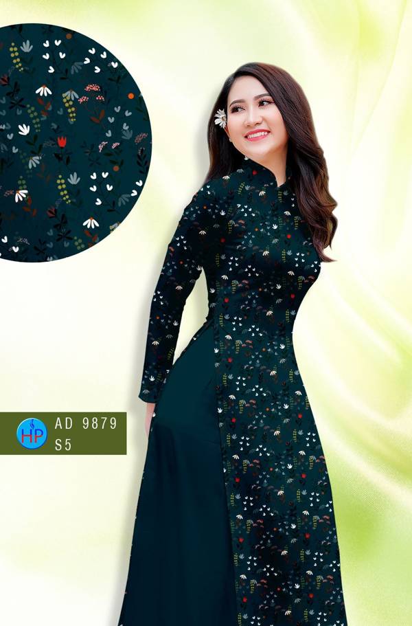 Vải Áo Dài Hoa Nhí Mới Ra AD 9879 51 Vải Áo Dài Hoa Nhí Mới Ra AD 9879
