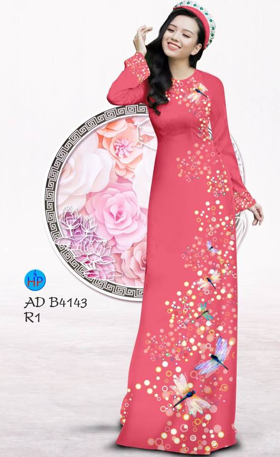 Vải Áo Dài Hình Chuồn Chuồn Vừa Ra AD B4143 40 Vải Áo Dài Hình Chuồn Chuồn Vừa Ra  AD B4143