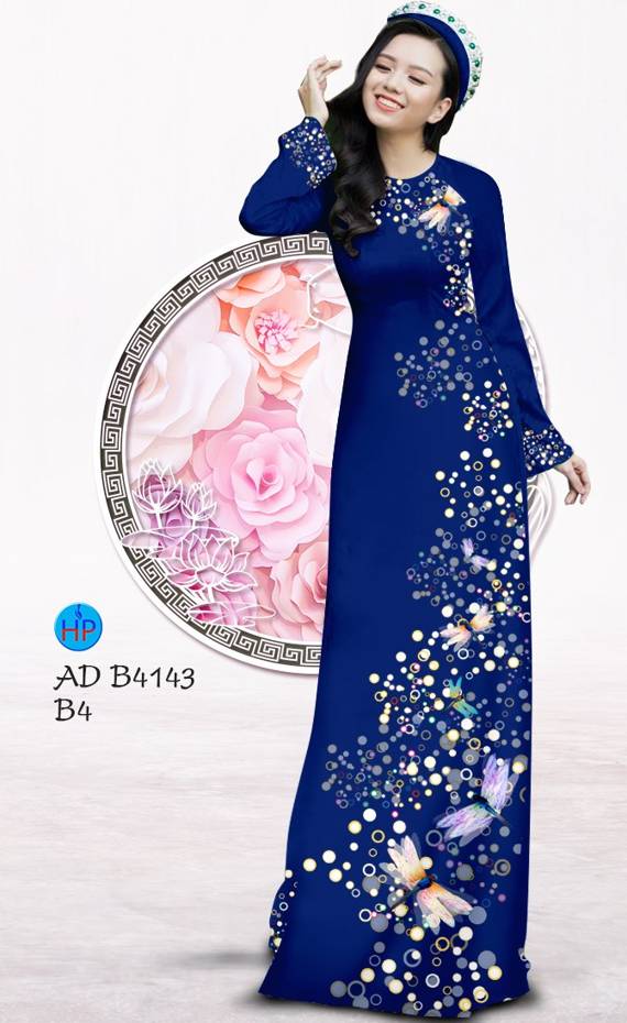 Vải Áo Dài Hình Chuồn Chuồn Vừa Ra AD B4143 41 Vải Áo Dài Hình Chuồn Chuồn Vừa Ra  AD B4143