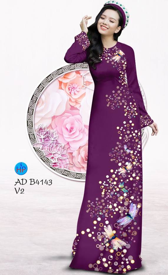 Vải Áo Dài Hình Chuồn Chuồn Vừa Ra AD B4143 42 Vải Áo Dài Hình Chuồn Chuồn Vừa Ra  AD B4143