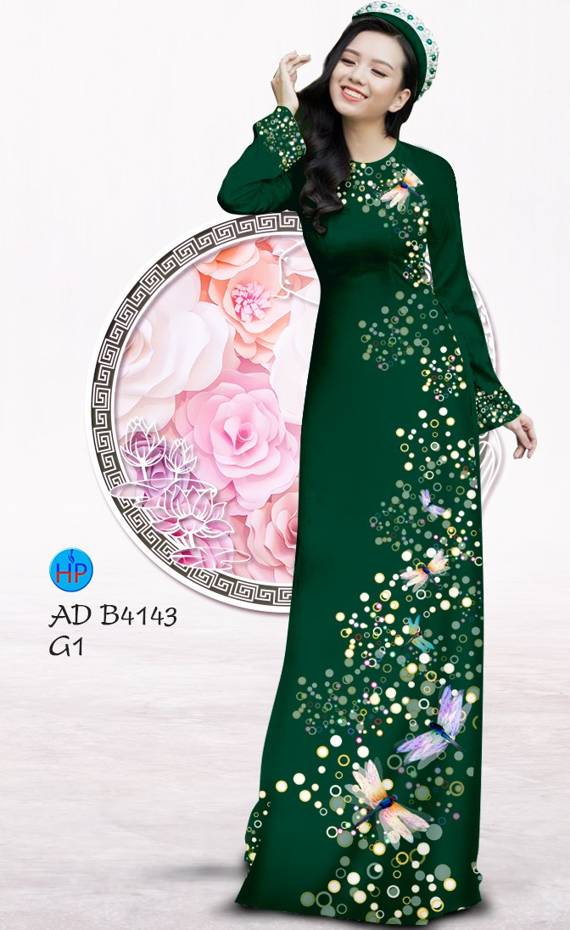 Vải Áo Dài Hình Chuồn Chuồn Vừa Ra AD B4143 43 Vải Áo Dài Hình Chuồn Chuồn Vừa Ra  AD B4143