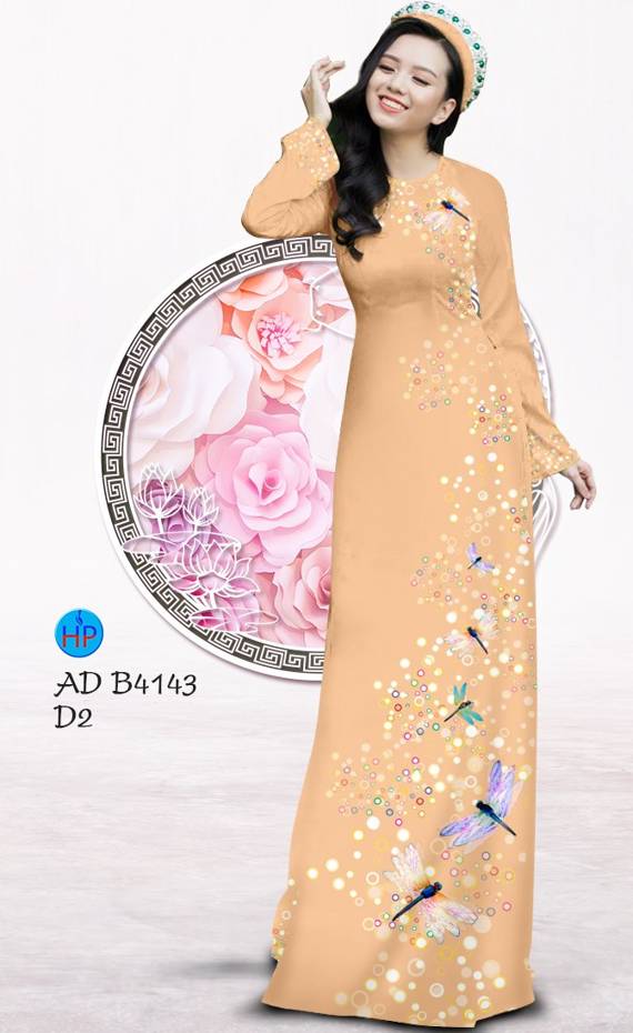 Vải Áo Dài Hình Chuồn Chuồn Vừa Ra AD B4143 46 Vải Áo Dài Hình Chuồn Chuồn Vừa Ra  AD B4143
