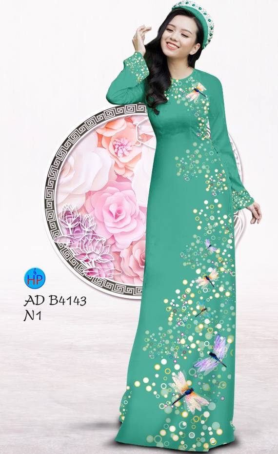 Vải Áo Dài Hình Chuồn Chuồn Vừa Ra AD B4143 50 Vải Áo Dài Hình Chuồn Chuồn Vừa Ra  AD B4143