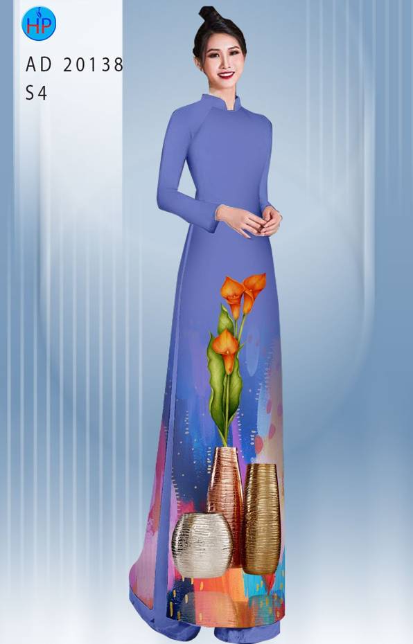 Vải Áo Dài Hoa Ly Thiết Kế 2021 AD 20138 40 Vải Áo Dài Hoa Ly Thiết Kế 2021 AD 20138