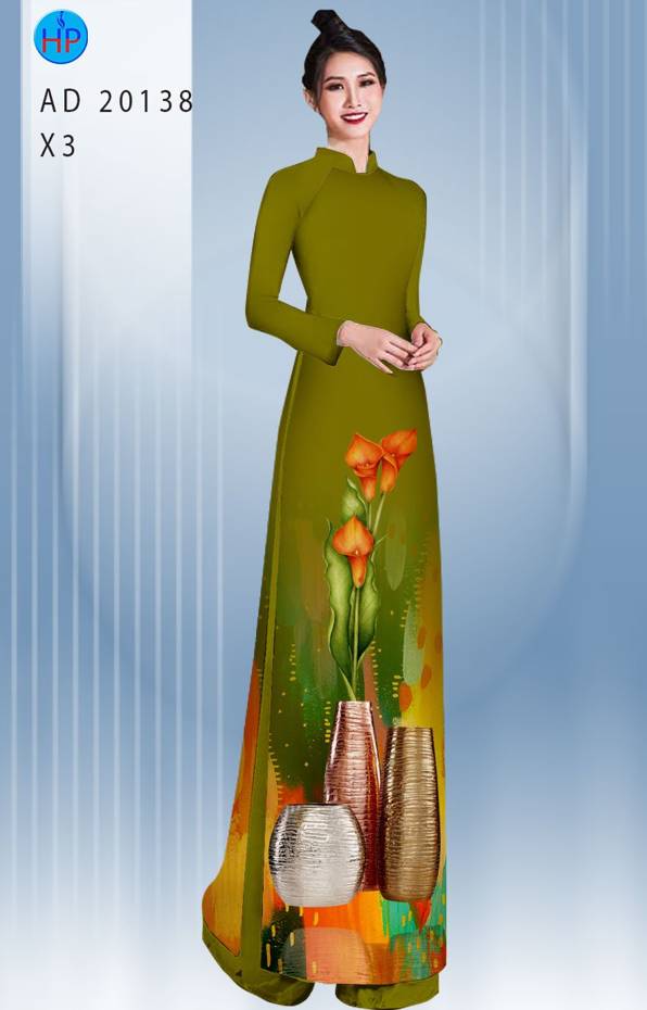 Vải Áo Dài Hoa Ly Thiết Kế 2021 AD 20138 42 Vải Áo Dài Hoa Ly Thiết Kế 2021 AD 20138