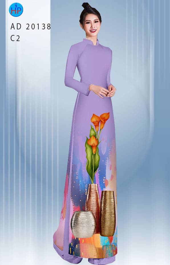 Vải Áo Dài Hoa Ly Thiết Kế 2021 AD 20138 45 Vải Áo Dài Hoa Ly Thiết Kế 2021 AD 20138