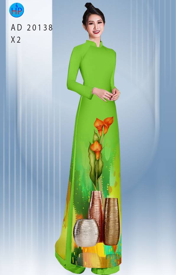 Vải Áo Dài Hoa Ly Thiết Kế 2021 AD 20138 50 Vải Áo Dài Hoa Ly Thiết Kế 2021 AD 20138