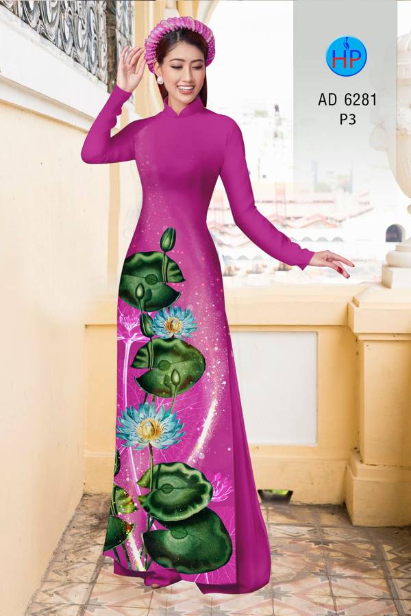 Vải Áo Dài Hoa Sen Vừa Ra AD 6281 40 Vải Áo Dài Hoa Sen Vừa Ra AD 6281