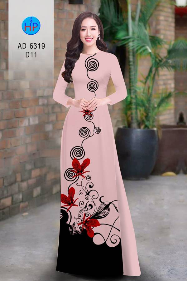 Vải Áo Dài Hoa In 3D Kiểu Mới AD 6319 40 Vải Áo Dài Hoa In 3D Kiểu Mới AD 6319