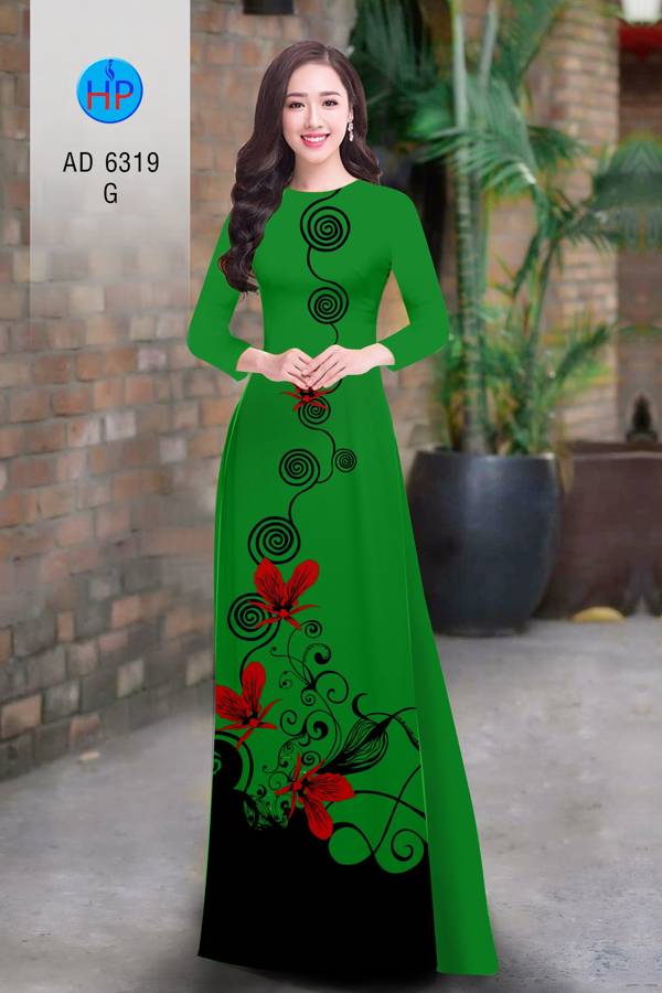 Vải Áo Dài Hoa In 3D Kiểu Mới AD 6319 43 Vải Áo Dài Hoa In 3D Kiểu Mới AD 6319