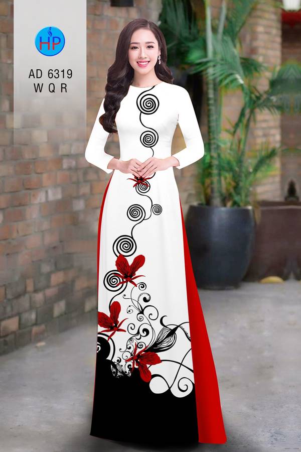 Vải Áo Dài Hoa In 3D Kiểu Mới AD 6319 49 Vải Áo Dài Hoa In 3D Kiểu Mới AD 6319