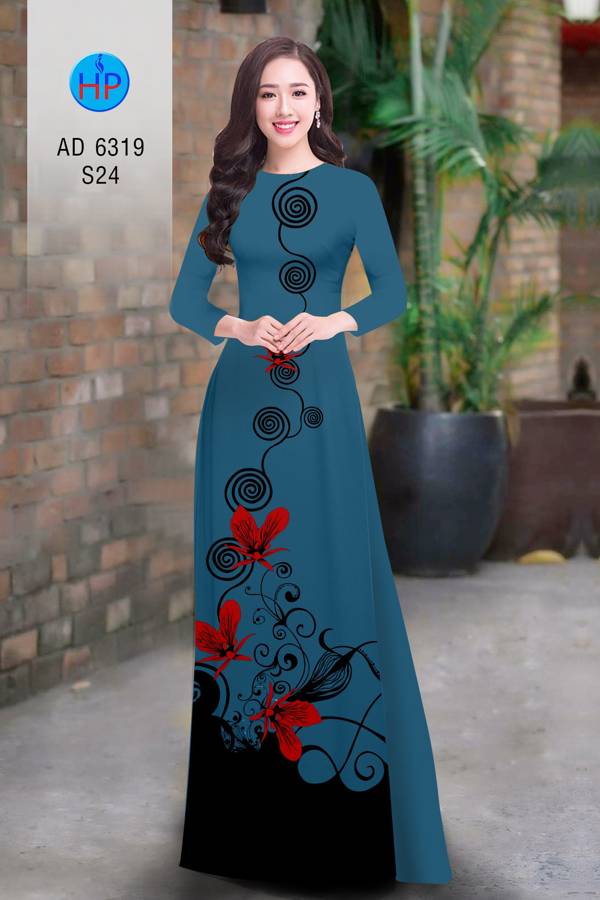 Vải Áo Dài Hoa In 3D Kiểu Mới AD 6319 52 Vải Áo Dài Hoa In 3D Kiểu Mới AD 6319